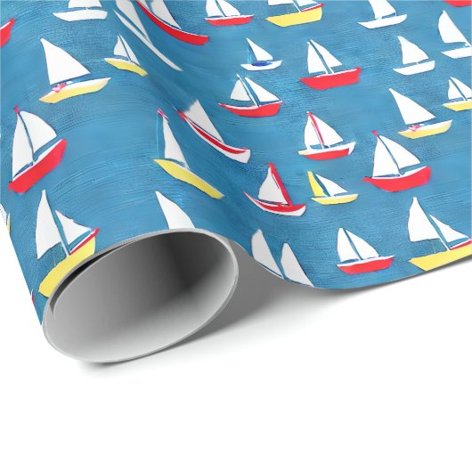 Sailships Pattern Preppy Cadeaupapier (Rol Hoek)