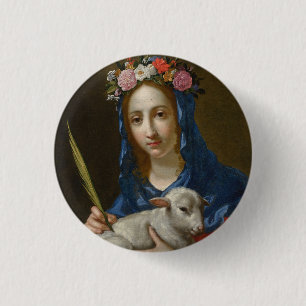 Saint Agatha (door Cesare Dandini) Ronde Button 3,2 Cm