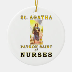 SAINT AGATHA KERAMISCH ORNAMENT