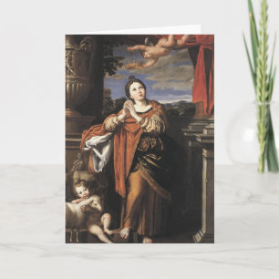Saint Agnes by Domenichino (1620) Kaart