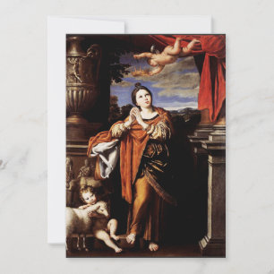 Saint Agnes door Domenico Zampieri Feestdagenkaart