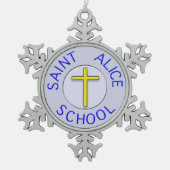 Saint Alice School kleur patch Tin Sneeuwvlok Ornament (Voorkant)