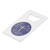 Saint Alice School traditionele patch Kredietkaart Flessenopener (Voorkant Gekanteld)