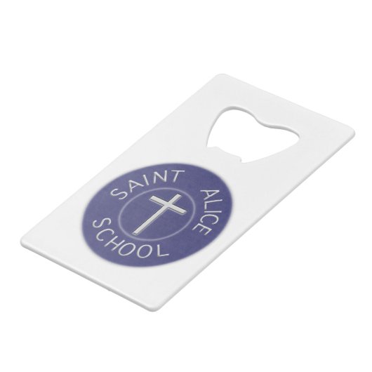 Saint Alice School traditionele patch Kredietkaart Flessenopener (Achterkant Gekanteld)
