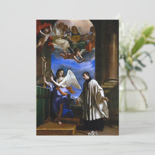 Saint Aloysius de Gonzaga Plaque Feestdagenkaart (Staand voorkant)