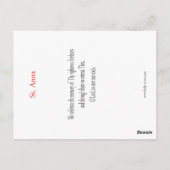 Saint Anna Prayer Card Briefkaart (Achterkant)