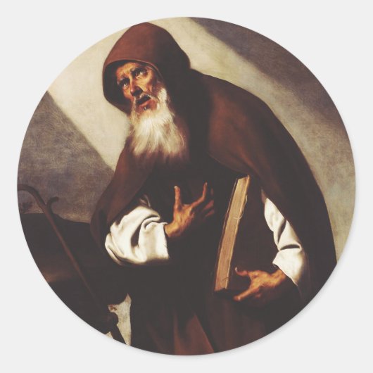 Saint Anthony de Abbot Ronde Sticker (Voorkant)
