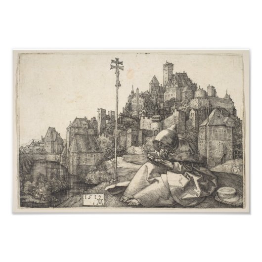 Saint Anthony Engraving door Albrecht Durer Foto Afdruk (Voorkant)