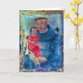 Saint Anthony Greeting Card with Prayer Kaart (Gele Bloem)