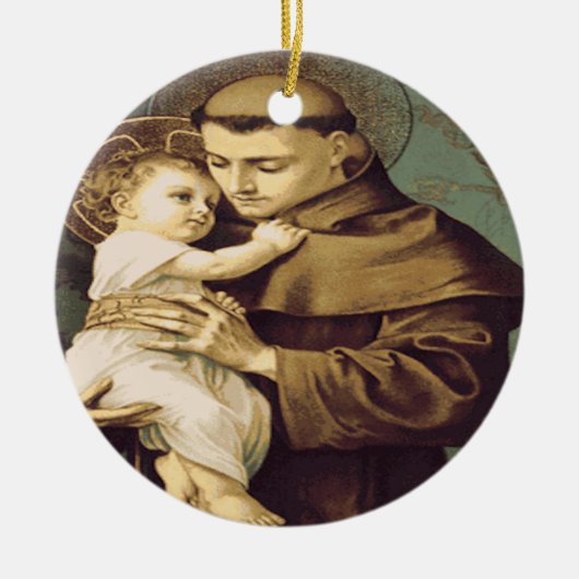 Saint Anthony Padua Keramisch Ornament (Voorkant)