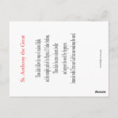 Saint Anthony Prayer-kaart Briefkaart (Achterkant)