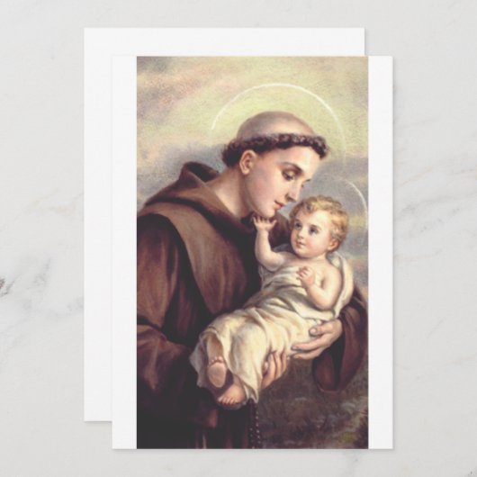 Saint Anthony van Padua Bedankkaart (Voorkant / Achterkant)