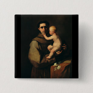 Saint Anthony van Padua door Luca Giordano Vierkante Button 5,1 Cm