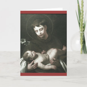 Saint Anthony van Padua Holding Baby Jesus Feestdagen Kaart