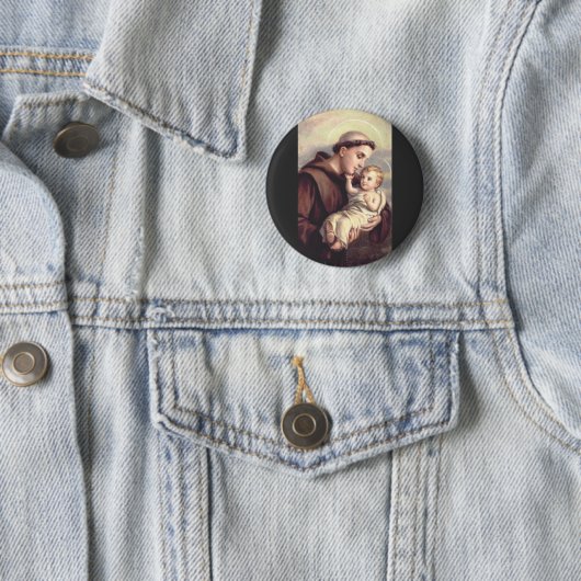 Saint Anthony van Padua Ronde Button 5,7 Cm (In situ)