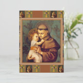 Saint Antoine de Padoue avec la carte de prière de (Debout devant)