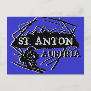 Saint Anton Austria ski-briefkaart van het logo Briefkaart
