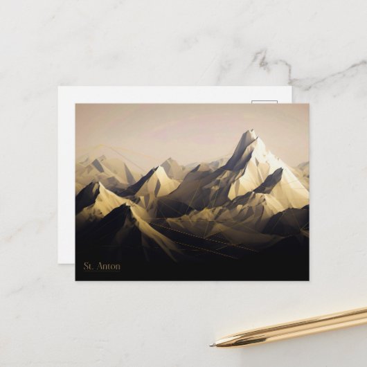 Saint Anton Dusk Briefkaart (Voorkant / Achterkant in situ)