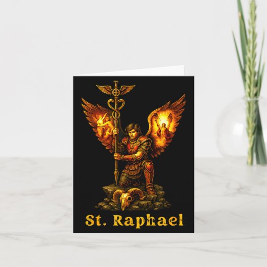 Saint Archangel Raphael Christian Art Faith Kaart (Voorkant)