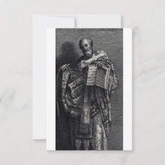 Saint Athanasius the Great Black & White Holy Card Bedankkaart
