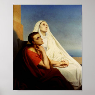 Saint Augustine en Saint Monica Poster