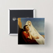 Saint Augustine en Saint Monica Vierkante Button 5,1 Cm (Voorkant /achterkant)