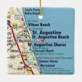 Saint Augustine FL Map Keramisch Ornament (Achterkant)