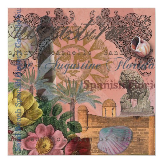saint - augustine florida trekt antiek kunst perfect poster (Voorkant)