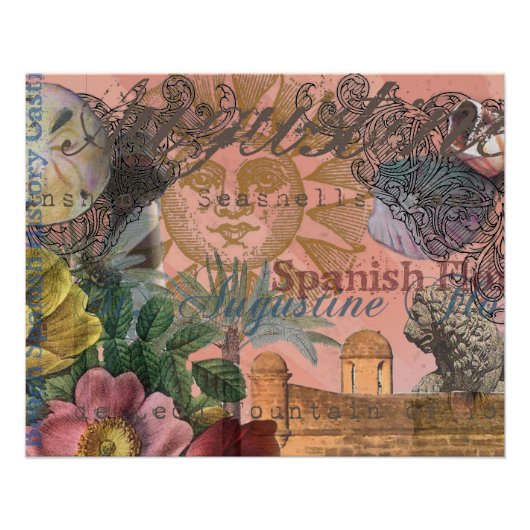 saint - augustine florida trekt antiek kunst perfect poster (Voorkant)