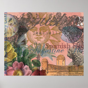 saint - augustine florida trekt antiek kunst poster