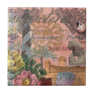 saint - augustine florida trekt antiek kunst tegeltje
