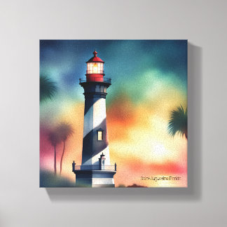 Saint Augustine Florida vuurtoren Art V133 Canvas Afdruk