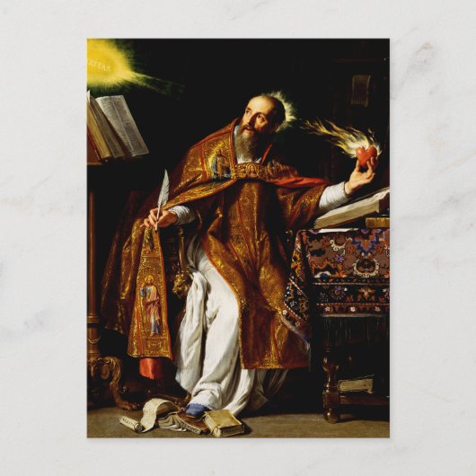 Saint Augustine van Hippo Briefkaart (Voorkant)