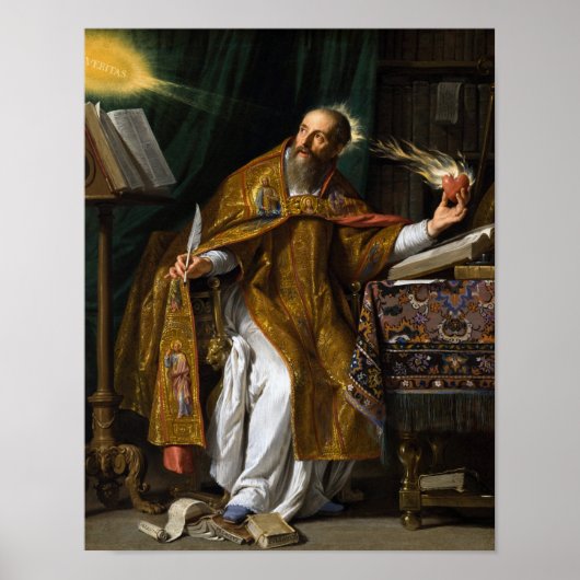 Saint Augustine van Hippo - Philippe de Champaigne Poster (Voorkant)