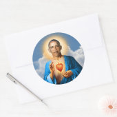 Saint Barack Obama Gebedskaars Ronde Sticker (Envelop)