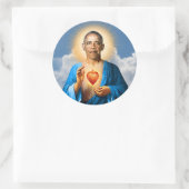 Saint Barack Obama Gebedskaars Ronde Sticker (Tas)