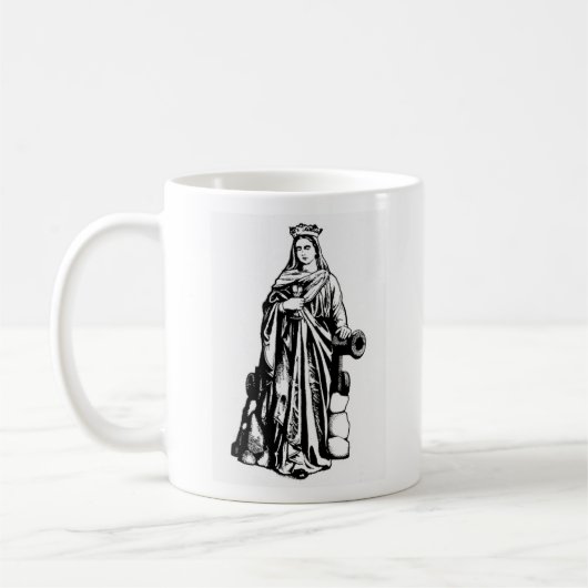 Saint Barbara avec chalice et canon Mug de café (Gauche)