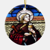 Saint Barbara Glas in lood Window Keramisch Ornament (Voorkant)