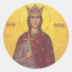 Saint Barbara Icon Ronde Sticker