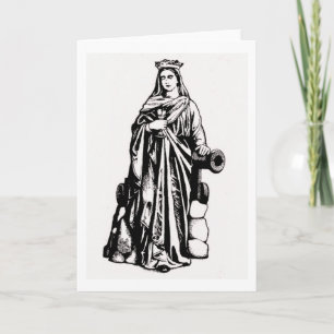 Saint Barbara met chalice and canner Kaart