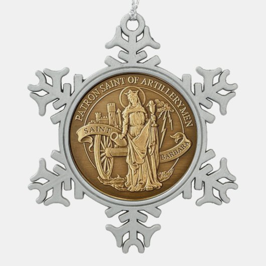 SAINT BARBARA TIN SNEEUWVLOK ORNAMENT (Voorkant)
