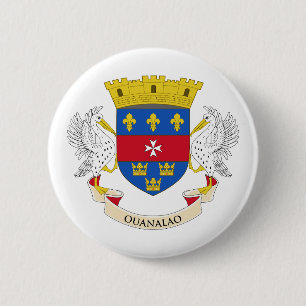 Saint Barthélemy-vlag Ronde Button 5,7 Cm