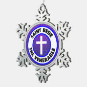 Saint Bede de eerbaarheid Tin Sneeuwvlok Ornament (Rechts)