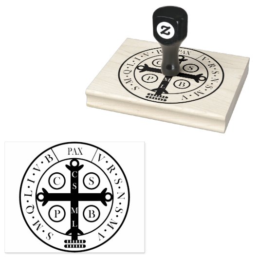 Saint Benedict Medaille Rubber Stamp Rubberstempel (Gestempeld)