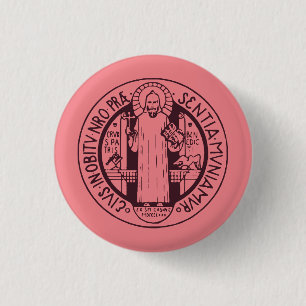 Saint Benedict Medal Ronde Button 3,2 Cm