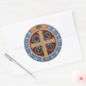 Saint Benedict Medal Ronde Sticker (Envelop)