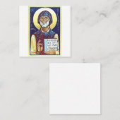 Saint Benedict van Nursia Vierkante Visitekaartje (Voorkant / Achterkant)