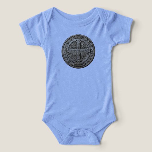 Saint Benoît Combinaison pour bébé catholique (Design Recto)