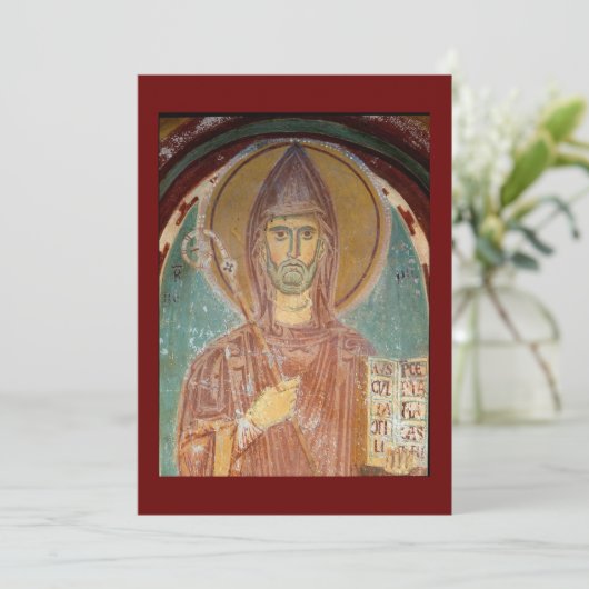 Saint Benoît de Nursia icône carte de prière (Debout devant)