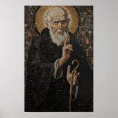 Saint Benoît de Nursia Poster d'Art Iconique (Devant)